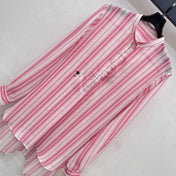 DIOR 25S STAND COLLAR STRIPED SHIRT 264617