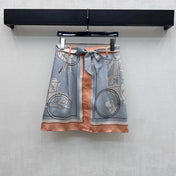 HERMES 26S SILK MIDI SKIRT 586