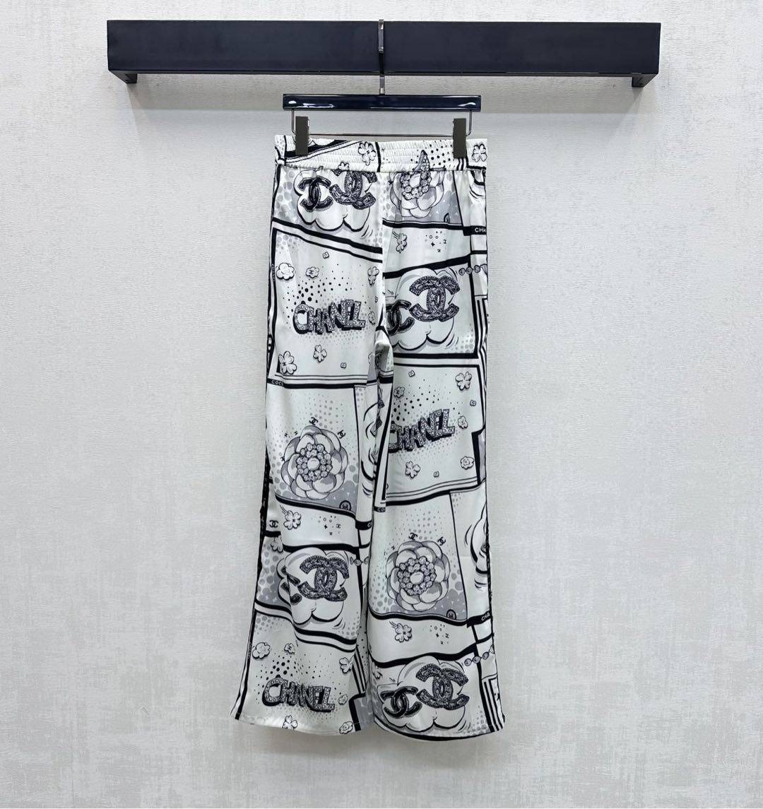 CHANEL 26S STRAIGHT-LEG PRINTED PANTS 887