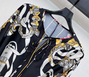 HERMES 26S PRINTED SILK DRESS 489