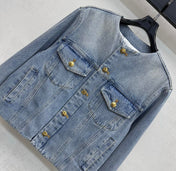 CELINE 26S CREW NECK DENIM JACKET 113