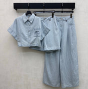 CHANEL 26S SHORT-SLEEVE DENIM SHIRT 1434