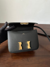 CONSTANCE 18 BLACK EPSOM GOLD HARDWARE WITH MIRROR