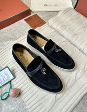 LP LOAFERS 25S IN BLACK SUEDE MIX LAMBSKIN