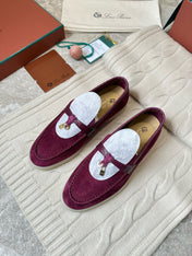 LP LOAFERS 25S IN BURGUNDY SUEDE MIX LAMBSKIN