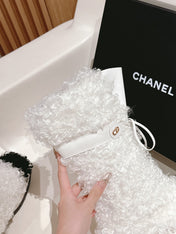 SHORT BOOTS IN WHITE LAMB FUR AND LAMBSKIN 962188