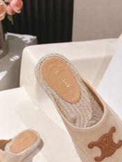 CELINE 25S LES ESPADRILLES MULE IN BEIGE SUEDE