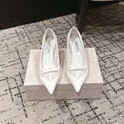 JIMMY CHOO 26S POINTED-TOE HIGH HEELS 65 MM IN WHITE FABRIC