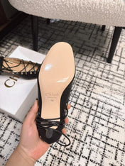 CHLOÉ 26S LACE-UP HEELS 60 MM IN BLACK CALFSKIN