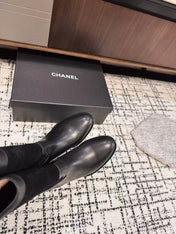 CC BOOTS IN BLACK SUEDE AND CALFSKIN 393518