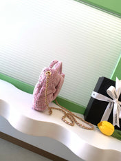 CHANEL 25S BOW BAG 26 IN PINK TWEED WITH GOLD HARDWARE