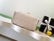 CHANEL 25S HOBO BAG 30 IN LIGHT BEIGE CAVIAR LEATHER WITH GOLD HARDWARE