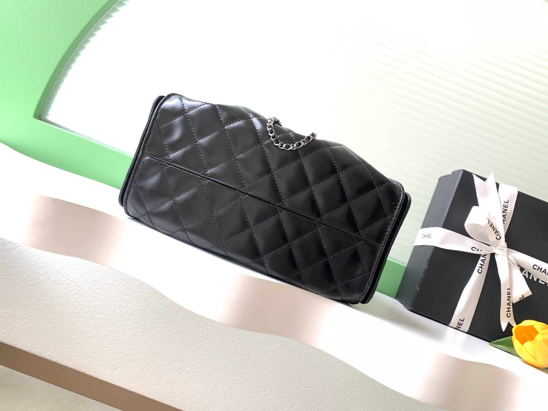 CHANEL 26S HOBO BAG 30 IN BLACK CALFSKIN