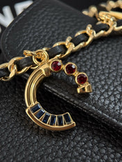 CHANEL 26S WALLET ON CHAIN 22 IN BLACK GRAINED CALFSKIN GOLD HARDWARE