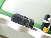 CHANEL 26S SEQUINS FLAP BAG 21 IN BLACK TWEED AND CALFSKIN SILVER HARDWARE
