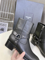 SL HARNESS BOOTS BLACK CALFSKIN