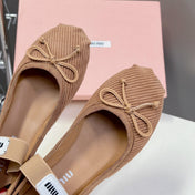 BALLET FLAT SHOES PEANUT COLOR SHEEPSKIN