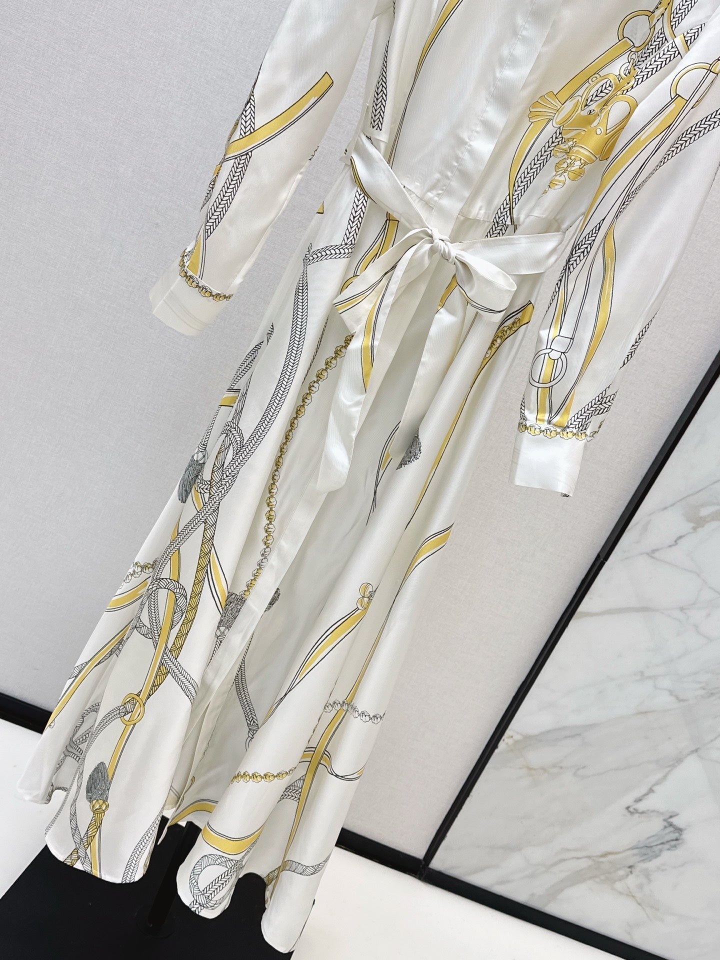 HERMES 25S LONG SILK DRESS 043