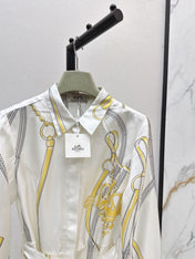 HERMES 25S LONG SILK DRESS 043