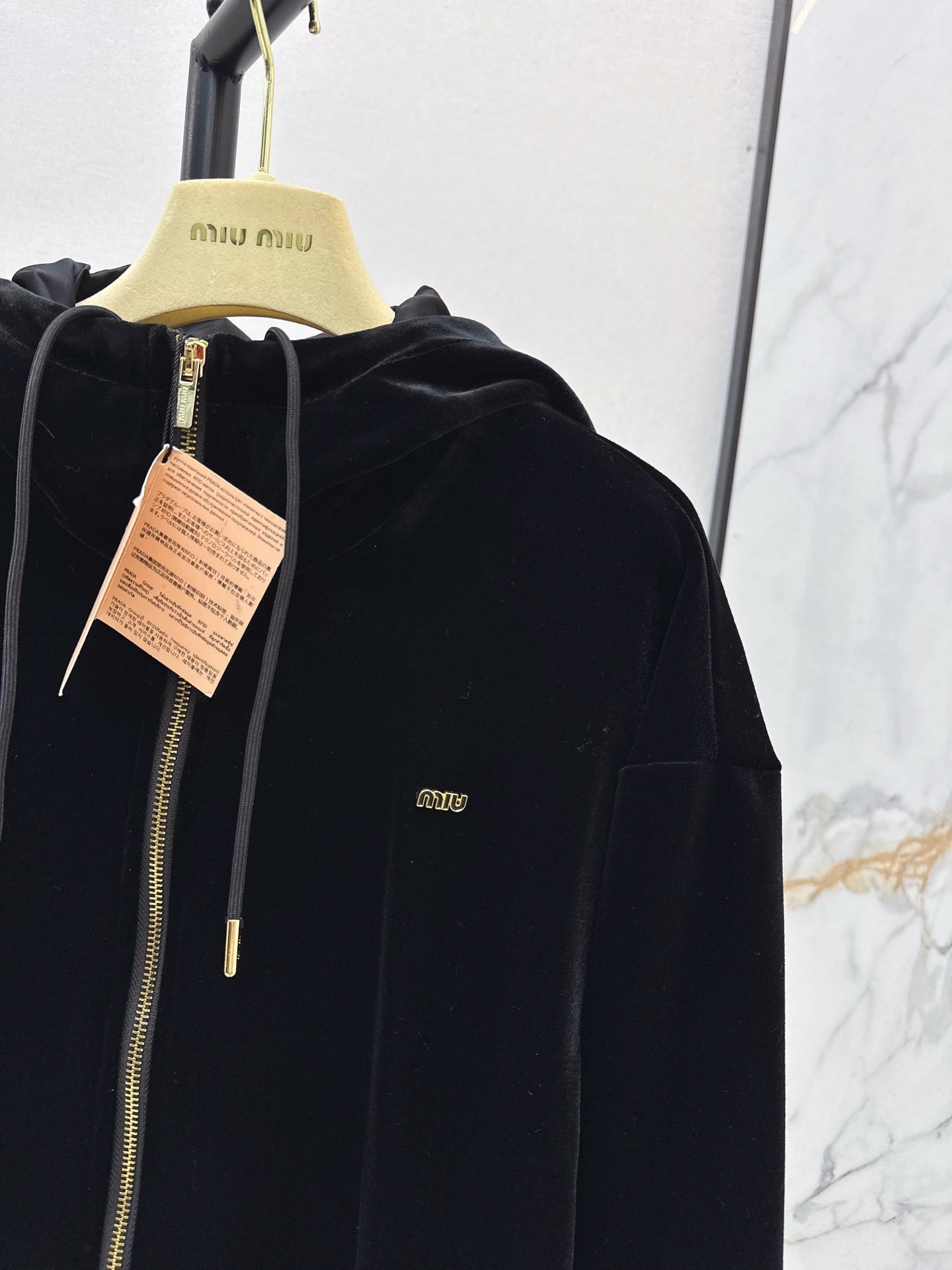 MIUMIU 26S HOODED VELVET JACKET 951
