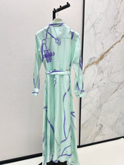 HERMES 25S LONG SILK DRESS 022