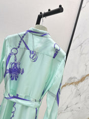 HERMES 25S LONG SILK DRESS 022