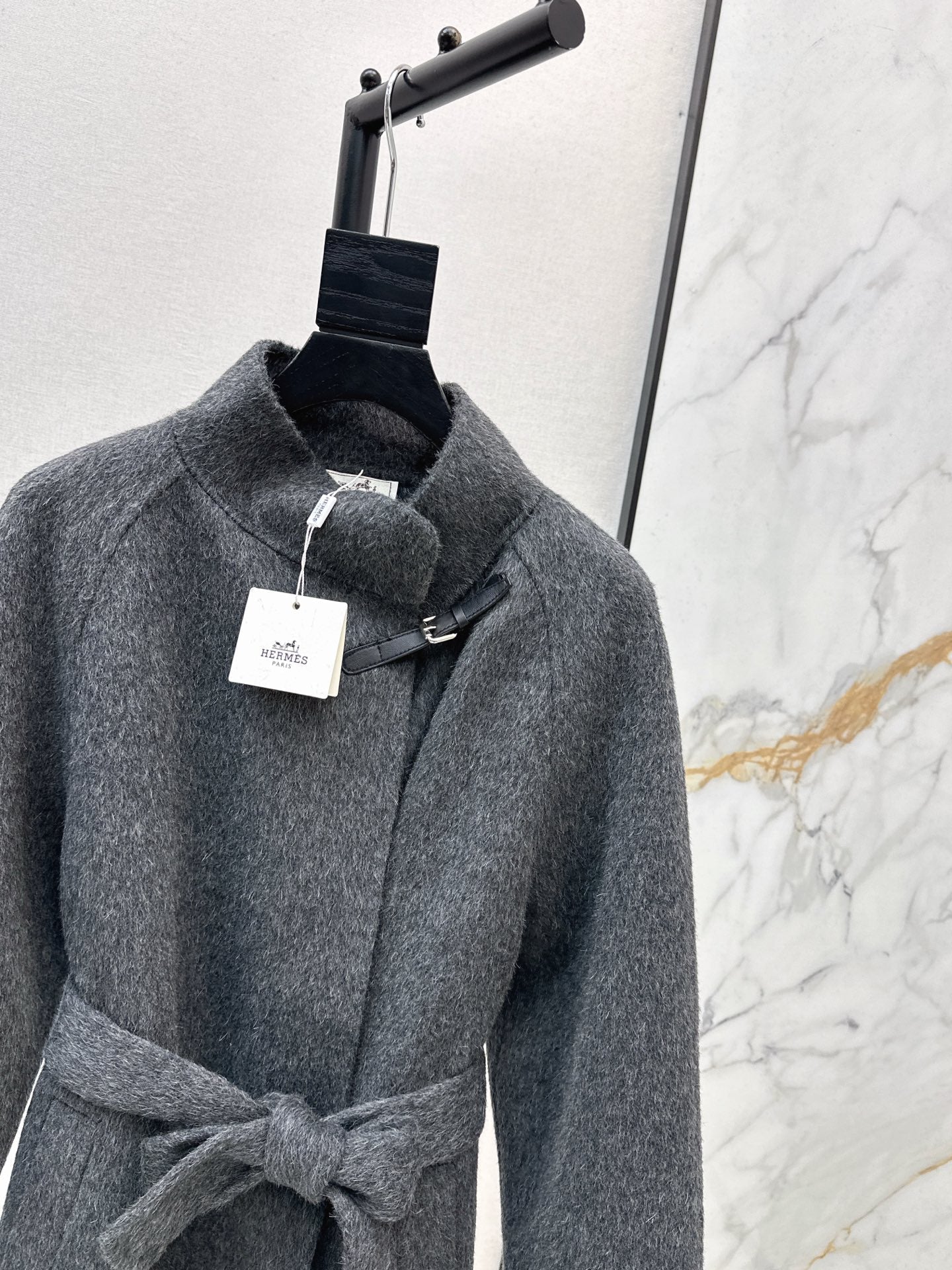 HERMES 25S LONG STAND-COLLAR COAT 451