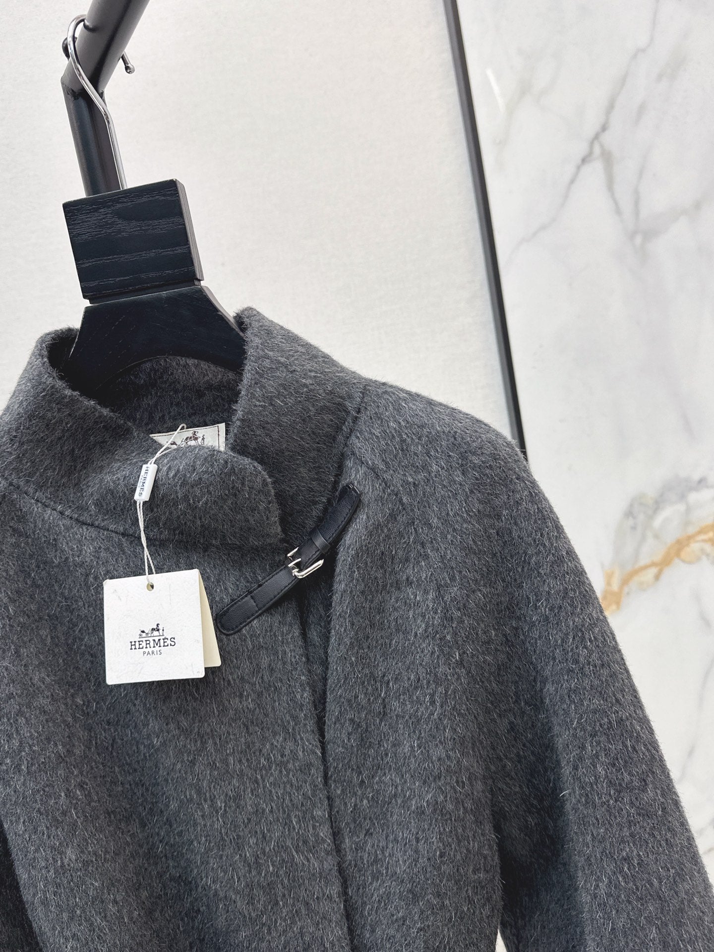 HERMES 25S LONG STAND-COLLAR COAT 451