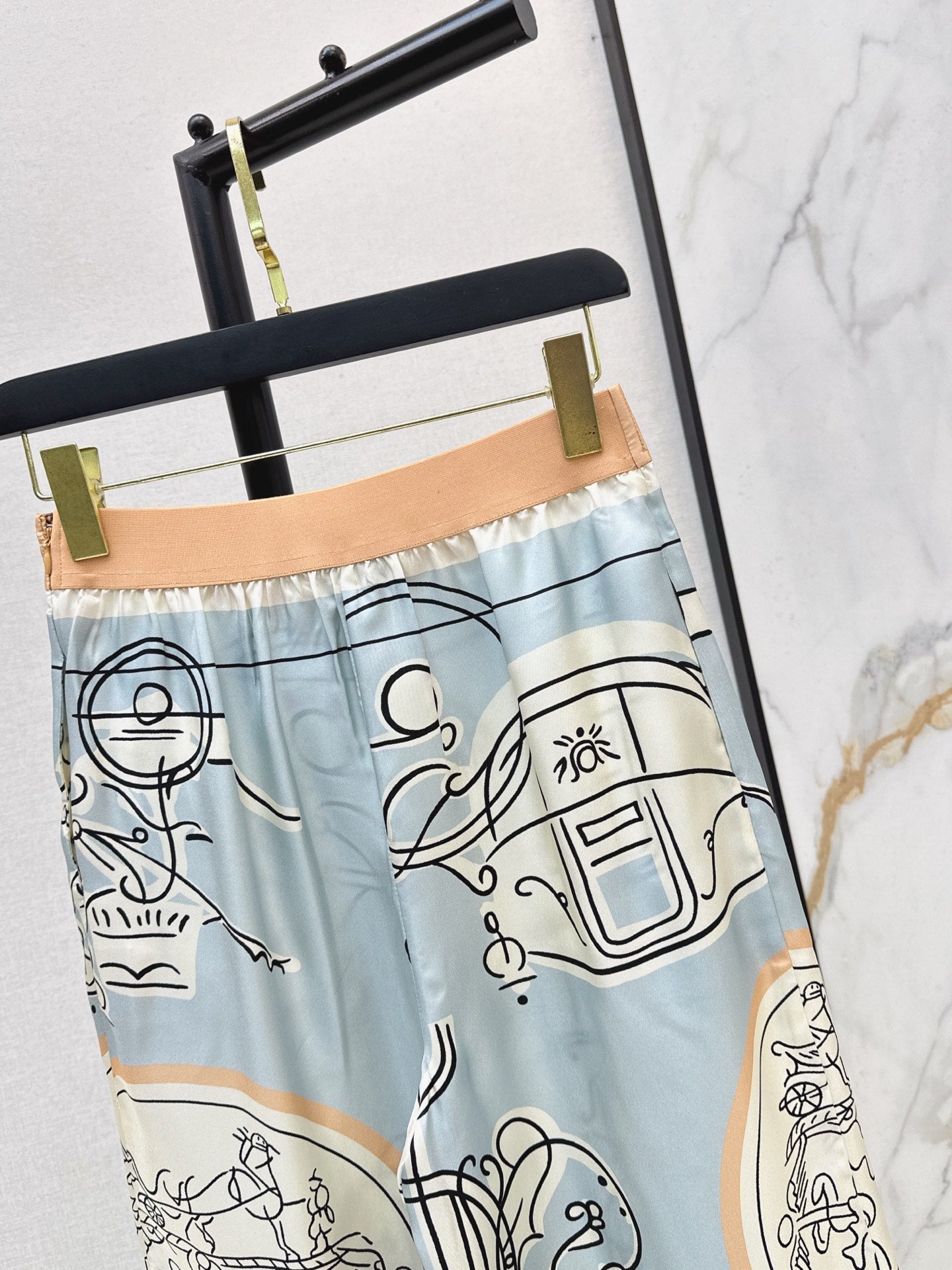 HERMES 25S WIDE‑LEG STRAIGHT PANTS 425