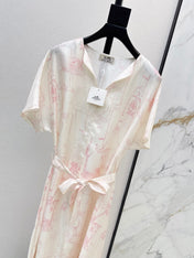 HERMES 26S PRINTED SILK DRESS 776