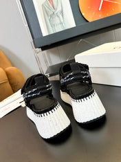 NAMA WEDGE SANDALS IN BLACK FABRIC AND WHITE RUBBER
