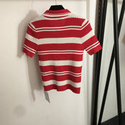 DIOR 26S SHORT-SLEEVE POLO KNIT TOP 1079
