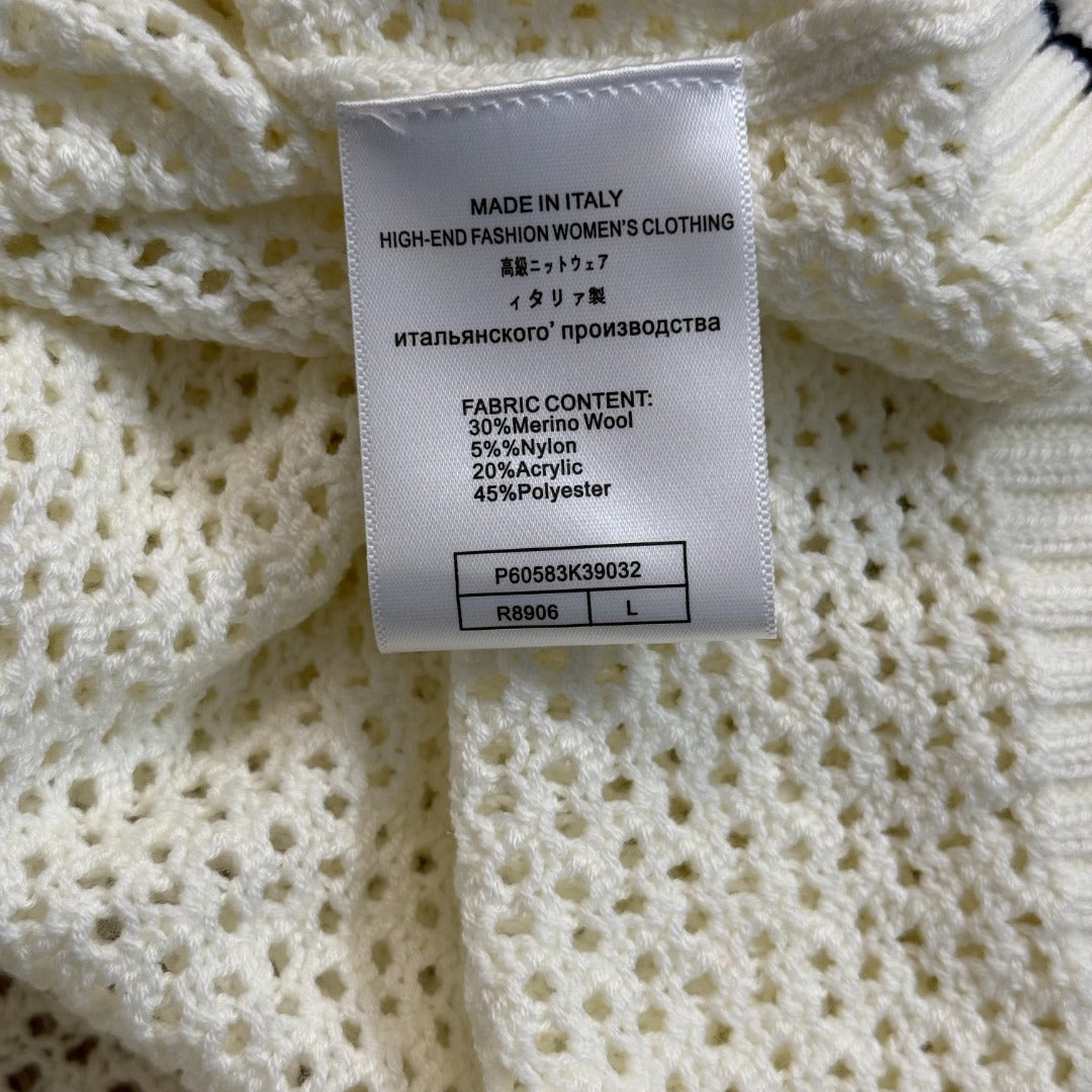 DIOR 26S SHORT-SLEEVE CUT-OUT KNIT TOP 1081