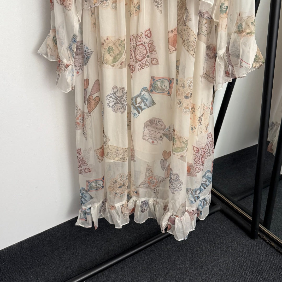 ZIMMERMANN 26S PATTERNED LONG-SLEEVE DRESS STYLE 63