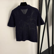 DIOR 26S SHORT-SLEEVE CUT-OUT KNIT TOP 1105