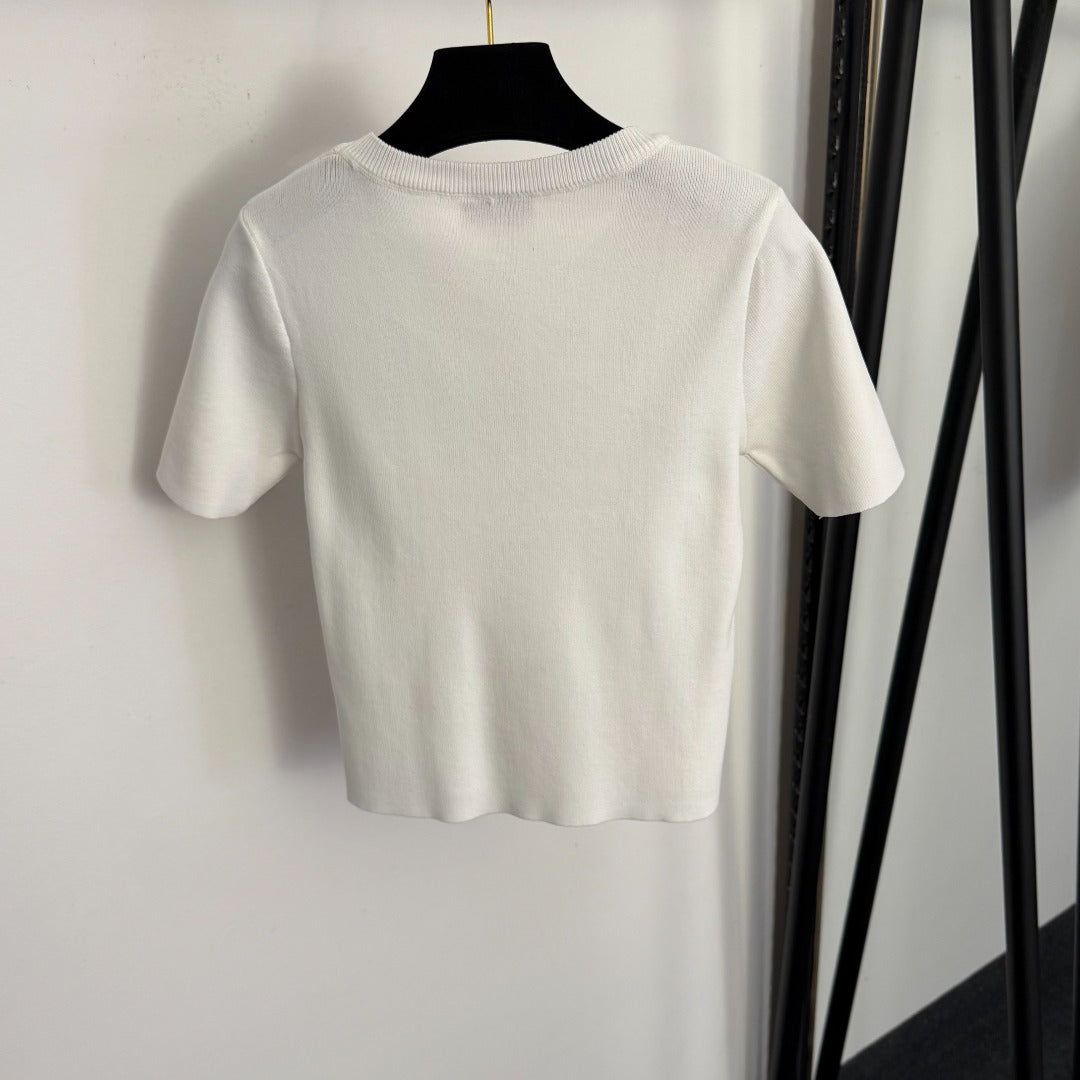 MIUMIU 26S SHORT SLEEVE KNIT SWEATER 1030