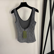 GUCCI 26S EMBELLISHED VELVET SLEEVELESS TOP 175