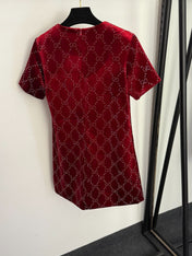 GUCCI 26S RHINESTONE VELVET DRESS 183