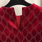 GUCCI 26S RHINESTONE VELVET DRESS 183