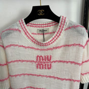 MIUMIU 26S SHORT SLEEVE KNIT TOP 1020