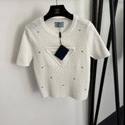 PRADA 26S SHORT SLEEVED KNIT TOP 737