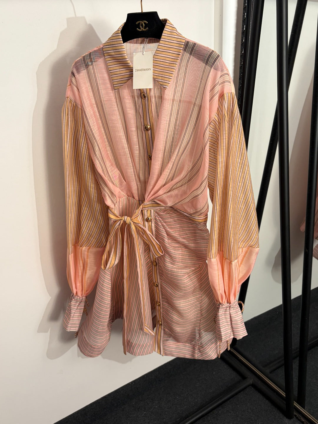 ZIMMERMANN 26S PUFF SLEEVE WAIST-CINCHED DRESS STYLE 57