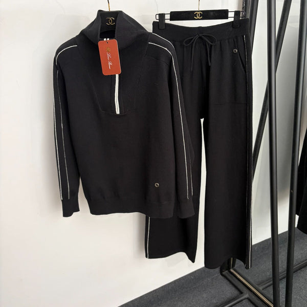 LORO PIANA 26S QUARTER-ZIP KNIT PANTS SET 996