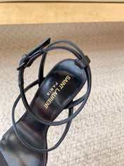 HIGH FLIP FLOPS SANDAL WITH STRAP IN BLACK SILK