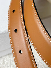 TRIOMPHE BELT 24MM IN BROWN CALFSKIN WITH LEATHER BUCKLE