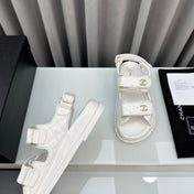 dad sandals white pantet lambskin