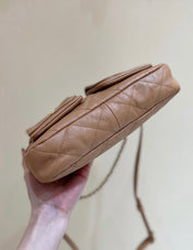 CHANEL 25S HOBO RETRO BAG 24 IN WARM TAUPE CALFSKIN