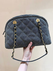 BOWLING BAG 33 IN SANTAS GRAY DENIM GOLD HARDWARE