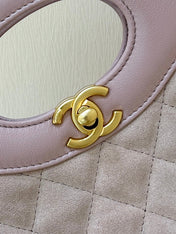CHANEL 25S MINI SHOPPING BAG 23 IN LIGHT PINK LAMBSKIN AND SUEDE