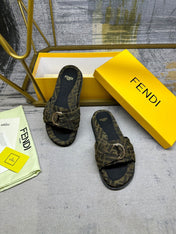 FF Feel 10 Olive Black FF jacquard Slide